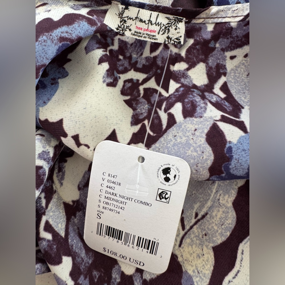 Free People Worth the Wait Floral Maxi Dress in Dark Night Combo $108 Retail NWT - Picture 8 of 10